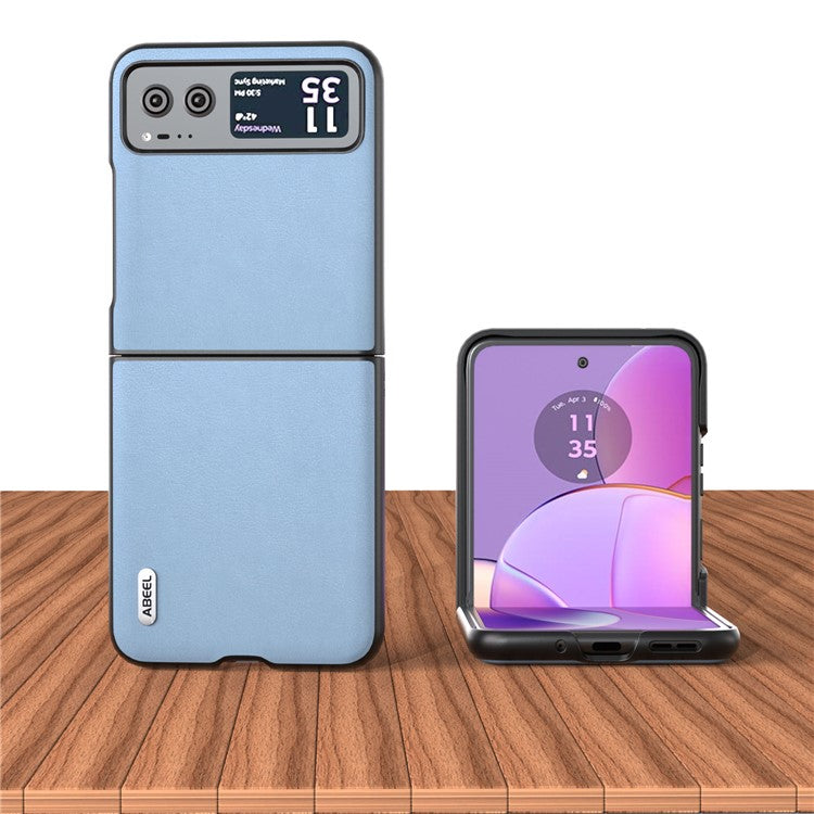 ABEEL For Motorola Razr 40 5G Haze Textured Phone Case PU Leather Coated PC Back Cover - Blue