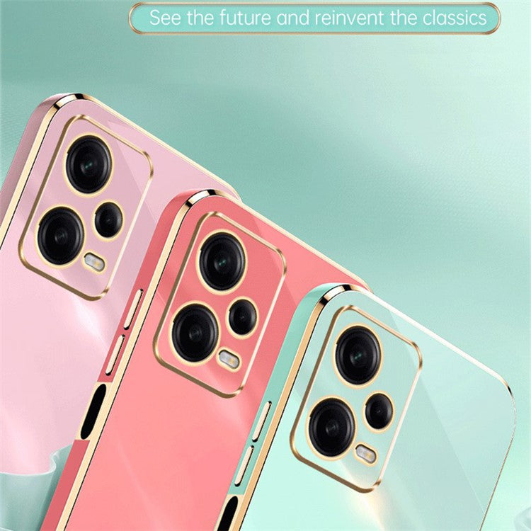 XINLI TPU Case for Xiaomi Redmi Note 12 5G (Global) , Ring Kickstand Electroplated Phone Cover - Black