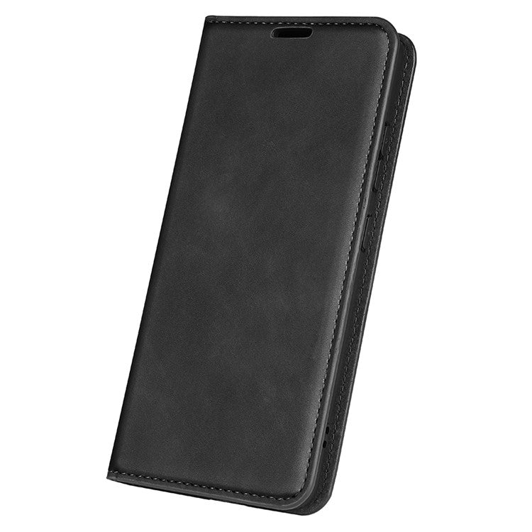 PU Leather Wallet for Motorola Moto X40 5G / Edge 40 Pro 5G , Skin-touch Stand Cover Phone Shell Flip Case - Black