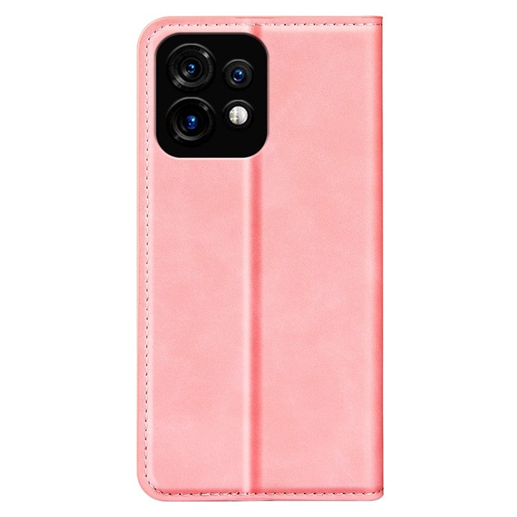 PU Leather Wallet for Motorola Moto X40 5G / Edge 40 Pro 5G , Skin-touch Stand Cover Phone Shell Flip Case - Pink