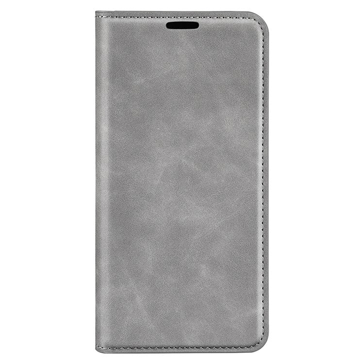PU Leather Wallet for Motorola Moto X40 5G / Edge 40 Pro 5G , Skin-touch Stand Cover Phone Shell Flip Case - Grey