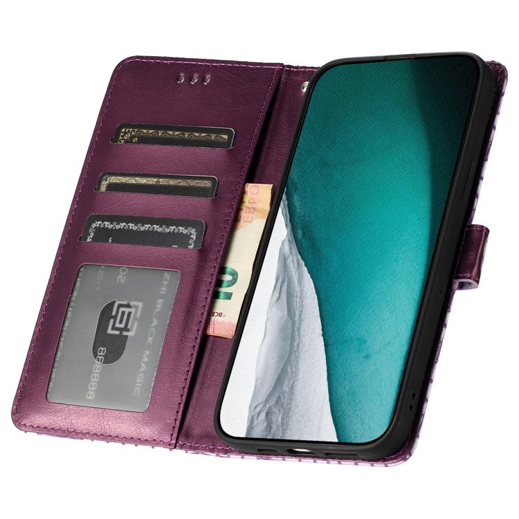 Stand Function Leather Cover for Motorola Moto G73 5G , Crocodile Texture Wallet Phone Case with Strap - Purple