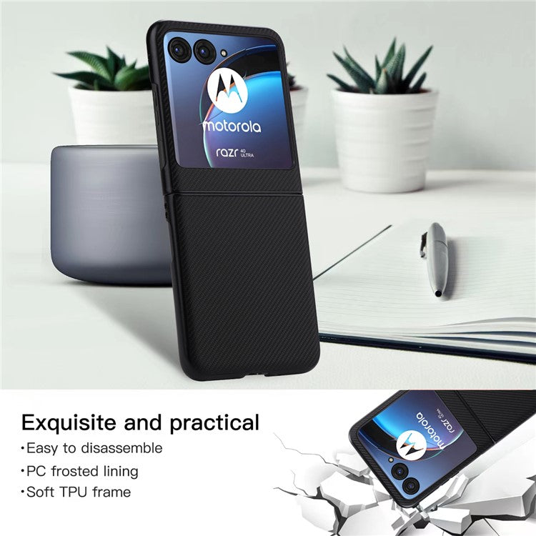 VILI TC Series for Motorola Razr 40 Ultra 5G Shockproof Phone Case PU Leather Coated PC+TPU Hybrid Cover