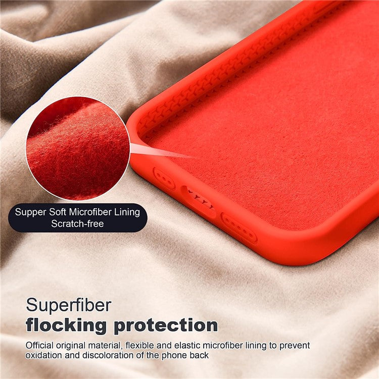 For iPhone 14 Magnetic Phone Case Hidden Kickstand Protective Cover Shockproof Liquid Silicone Shell - Red
