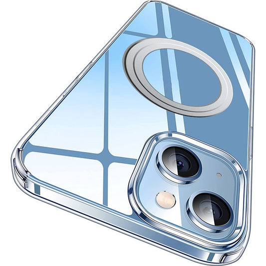 For iPhone 14 Magnetic Clear Case Compatible with MagSafe TPU + PC Protective Phone Cover - Transparent