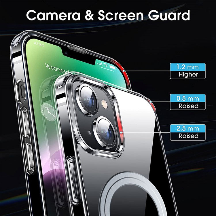 For iPhone 14 Magnetic Clear Case Compatible with MagSafe TPU + PC Protective Phone Cover - Transparent