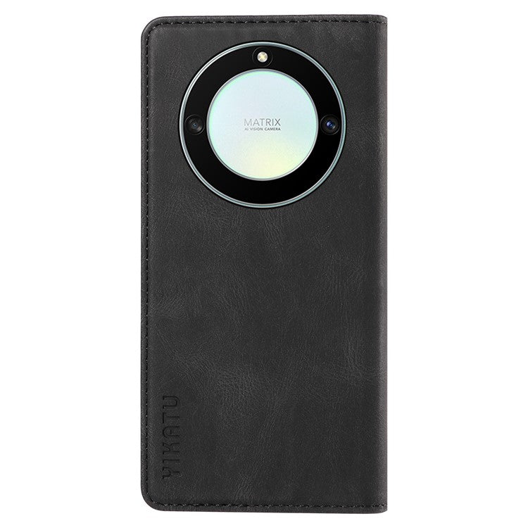 YIKATU YK-004 For Honor X40 5G / X9a 5G / Magic5 Lite 5G Anti-drop Leather Cover Wallet Stand Phone Case - Black