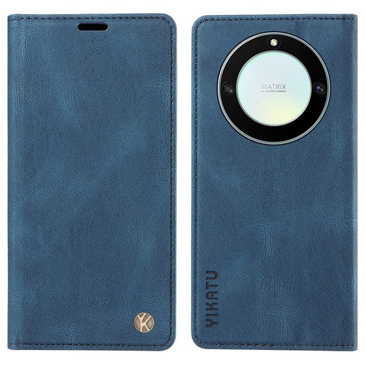 YIKATU YK-004 For Honor X40 5G / X9a 5G / Magic5 Lite 5G Anti-drop Leather Cover Wallet Stand Phone Case - Blue