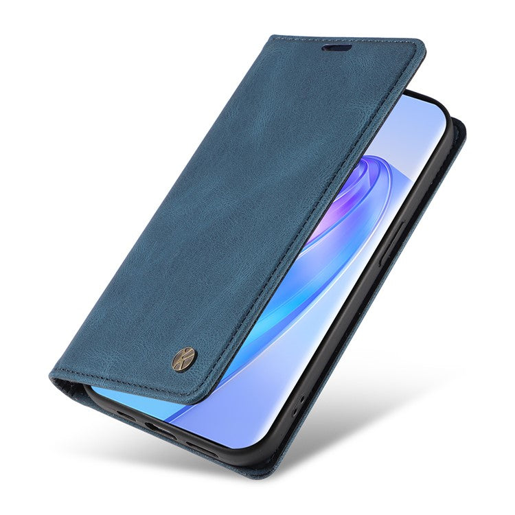 YIKATU YK-004 For Honor X40 5G / X9a 5G / Magic5 Lite 5G Anti-drop Leather Cover Wallet Stand Phone Case - Blue