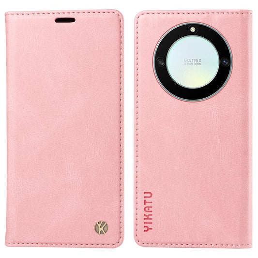 YIKATU YK-004 For Honor X40 5G / X9a 5G / Magic5 Lite 5G Anti-drop Leather Cover Wallet Stand Phone Case - Pink