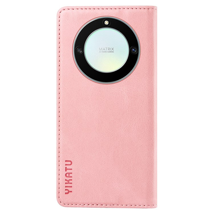 YIKATU YK-004 For Honor X40 5G / X9a 5G / Magic5 Lite 5G Anti-drop Leather Cover Wallet Stand Phone Case - Pink