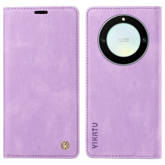 YIKATU YK-004 For Honor X40 5G / X9a 5G / Magic5 Lite 5G Anti-drop Leather Cover Wallet Stand Phone Case - Purple
