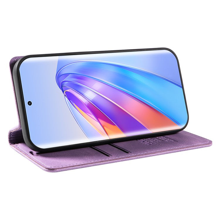 YIKATU YK-004 For Honor X40 5G / X9a 5G / Magic5 Lite 5G Anti-drop Leather Cover Wallet Stand Phone Case - Purple