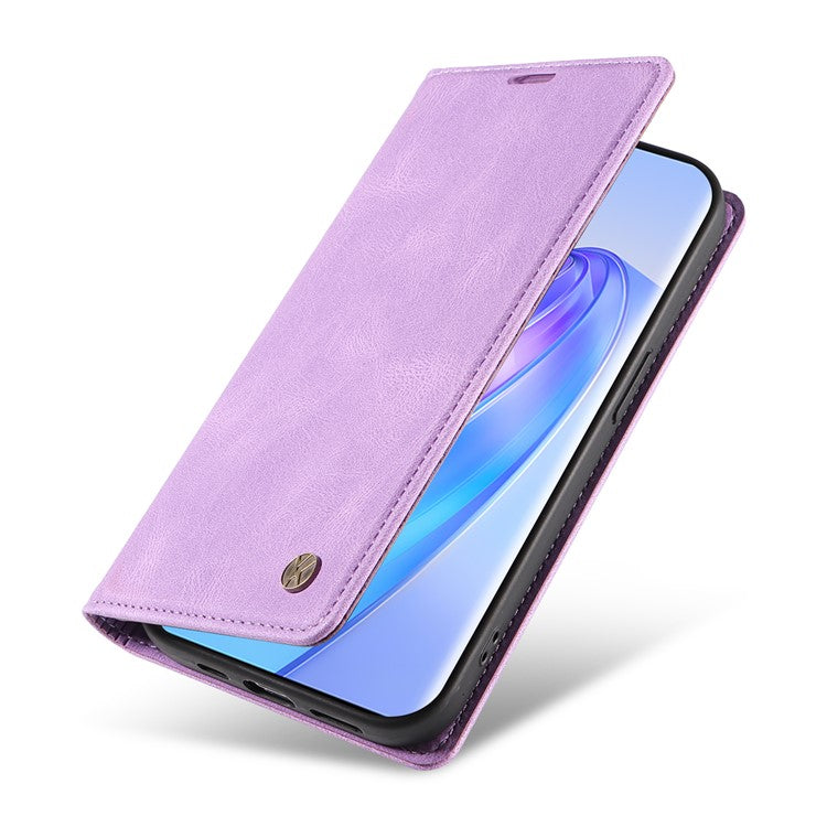 YIKATU YK-004 For Honor X40 5G / X9a 5G / Magic5 Lite 5G Anti-drop Leather Cover Wallet Stand Phone Case - Purple