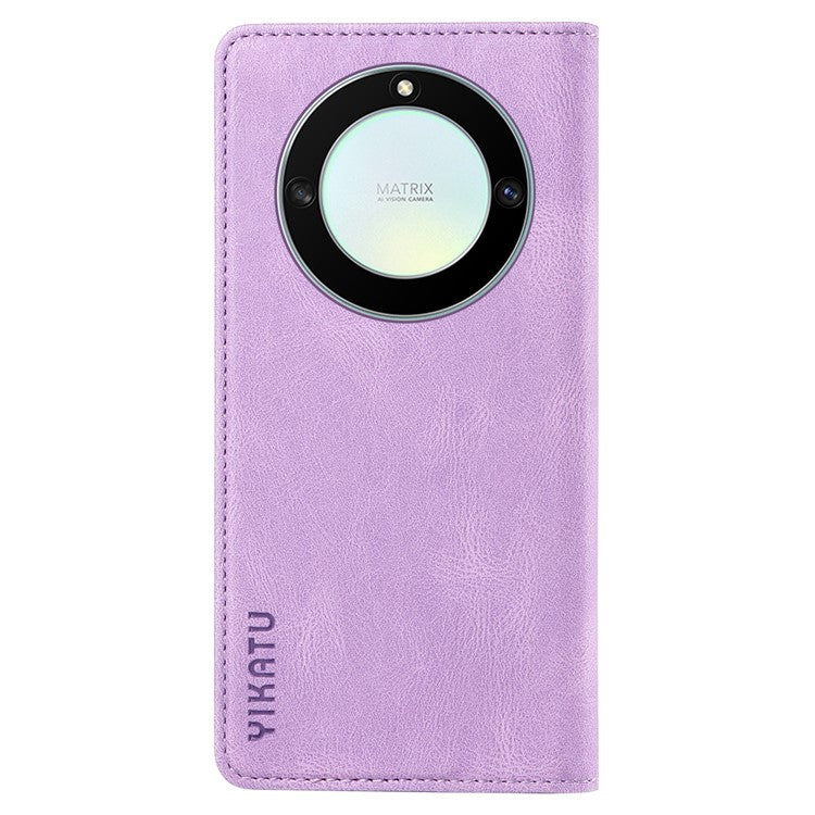 YIKATU YK-004 For Honor X40 5G / X9a 5G / Magic5 Lite 5G Anti-drop Leather Cover Wallet Stand Phone Case - Purple