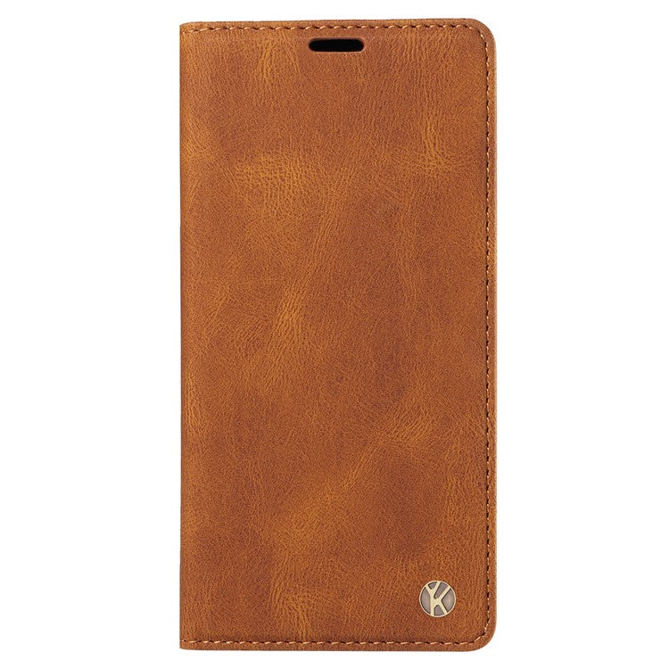 YIKATU YK-004 For Honor X40 5G / X9a 5G / Magic5 Lite 5G Anti-drop Leather Cover Wallet Stand Phone Case - Brown
