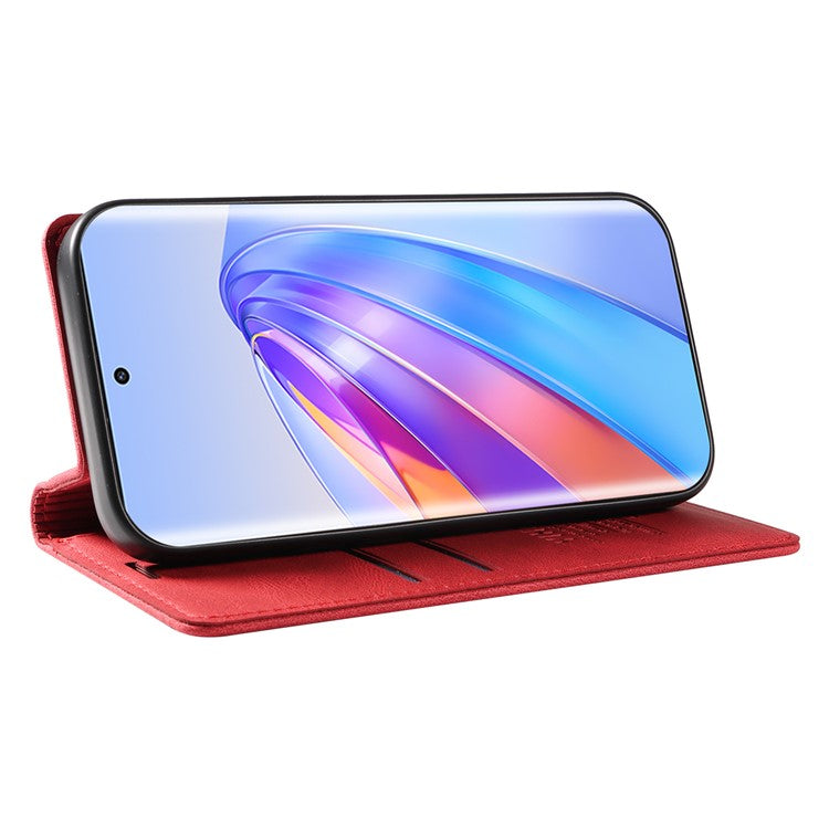 YIKATU YK-004 For Honor X40 5G / X9a 5G / Magic5 Lite 5G Anti-drop Leather Cover Wallet Stand Phone Case - Red