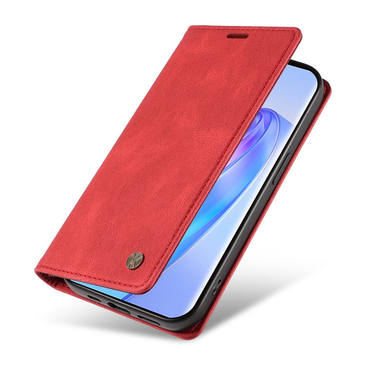 YIKATU YK-004 For Honor X40 5G / X9a 5G / Magic5 Lite 5G Anti-drop Leather Cover Wallet Stand Phone Case - Red