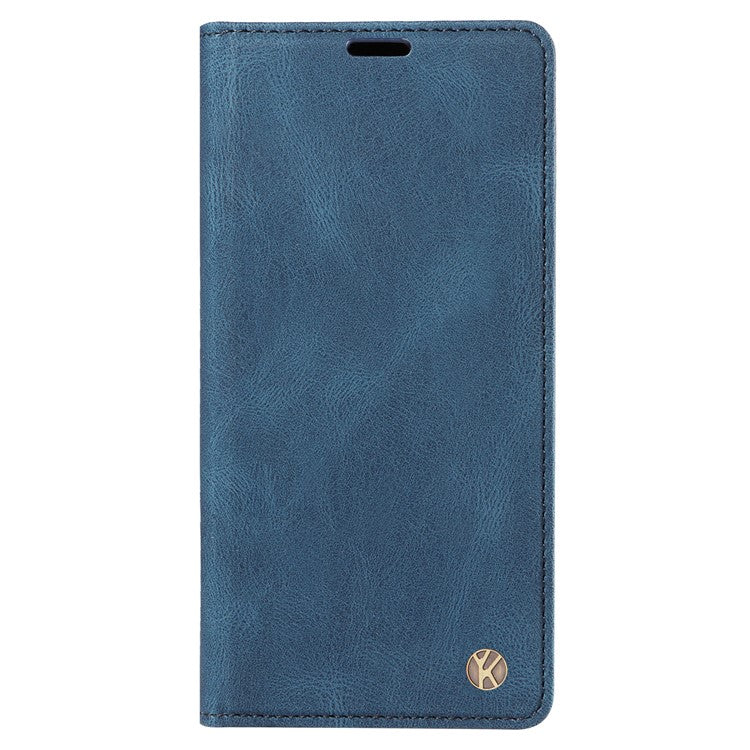 YIKATU YK-004 For iPhone 14 Pro Max PU Leather Wallet Cover Magnetic Closing Phone Case with Stand - Blue