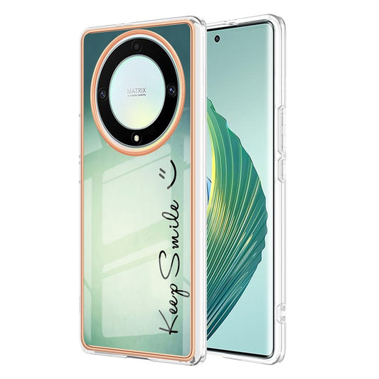 YB IMD Series-19 Style D For Honor X40 5G / X9a 5G / Magic5 Lite 5G IMD Pattern Anti-drop Cover 2.0mm TPU Electroplating Phone Case - Keep Smile