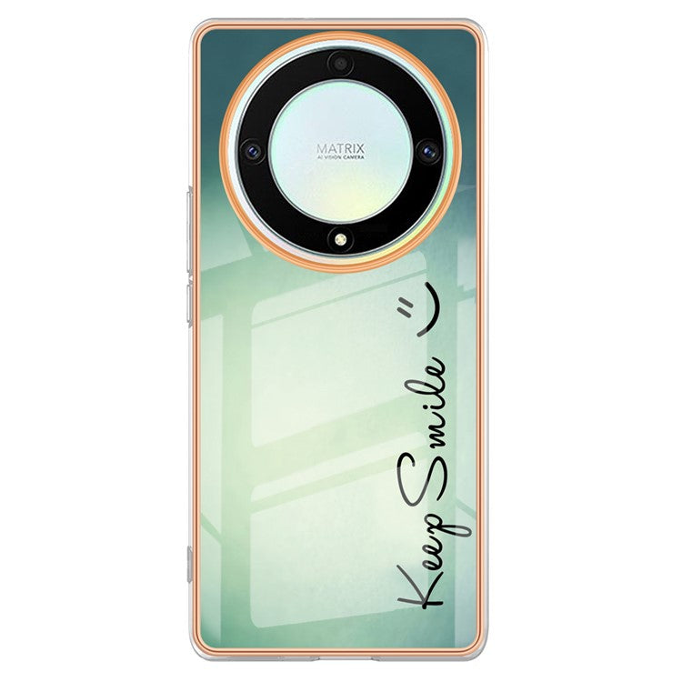 YB IMD Series-19 Style D For Honor X40 5G / X9a 5G / Magic5 Lite 5G IMD Pattern Anti-drop Cover 2.0mm TPU Electroplating Phone Case - Keep Smile