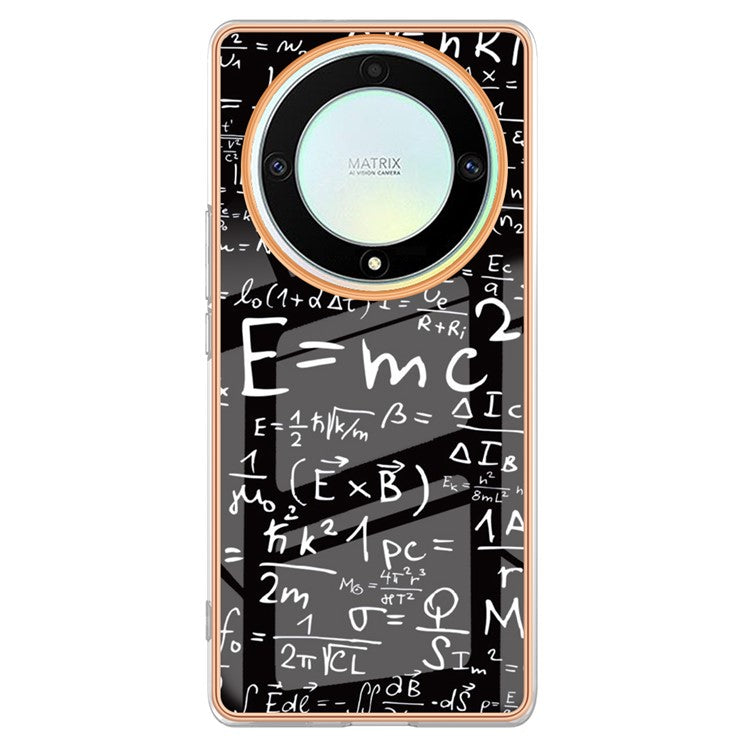 YB IMD Series-19 Style D For Honor X40 5G / X9a 5G / Magic5 Lite 5G IMD Pattern Anti-drop Cover 2.0mm TPU Electroplating Phone Case - Equation