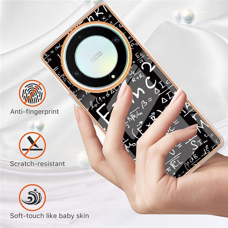 YB IMD Series-19 Style D For Honor X40 5G / X9a 5G / Magic5 Lite 5G IMD Pattern Anti-drop Cover 2.0mm TPU Electroplating Phone Case - Equation