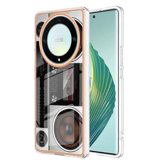 YB IMD Series-19 Style D For Honor X40 5G / X9a 5G / Magic5 Lite 5G IMD Pattern Anti-drop Cover 2.0mm TPU Electroplating Phone Case - Radio