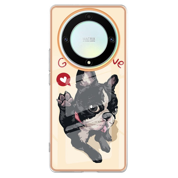 YB IMD Series-19 Style D For Honor X40 5G / X9a 5G / Magic5 Lite 5G IMD Pattern Anti-drop Cover 2.0mm TPU Electroplating Phone Case - Dog