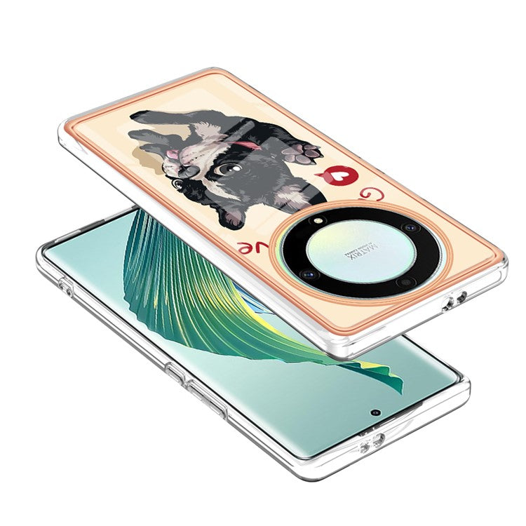 YB IMD Series-19 Style D For Honor X40 5G / X9a 5G / Magic5 Lite 5G IMD Pattern Anti-drop Cover 2.0mm TPU Electroplating Phone Case - Dog