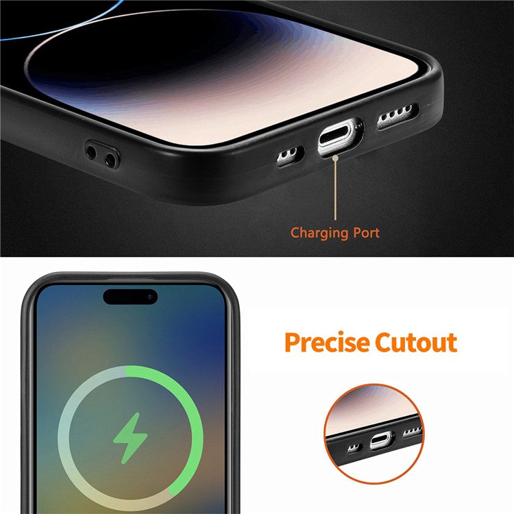 ENKAY HAT PRINCE For iPhone 14 Plus Vintage PU Leather Coated PC Phone Cover with Clear High Aluminium-silicon Glass Film - Blue