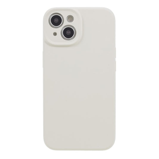 Liquid Silicone+PC Phone Case for iPhone 14 Plus , Anti-scratch Precise Cutout Phone Cover - White
