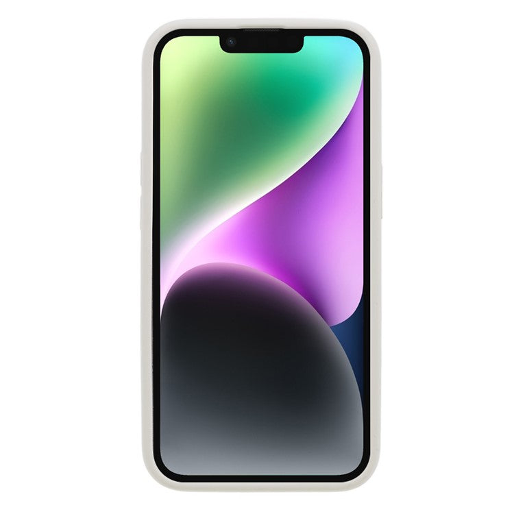 Liquid Silicone+PC Phone Case for iPhone 14 Plus , Anti-scratch Precise Cutout Phone Cover - White