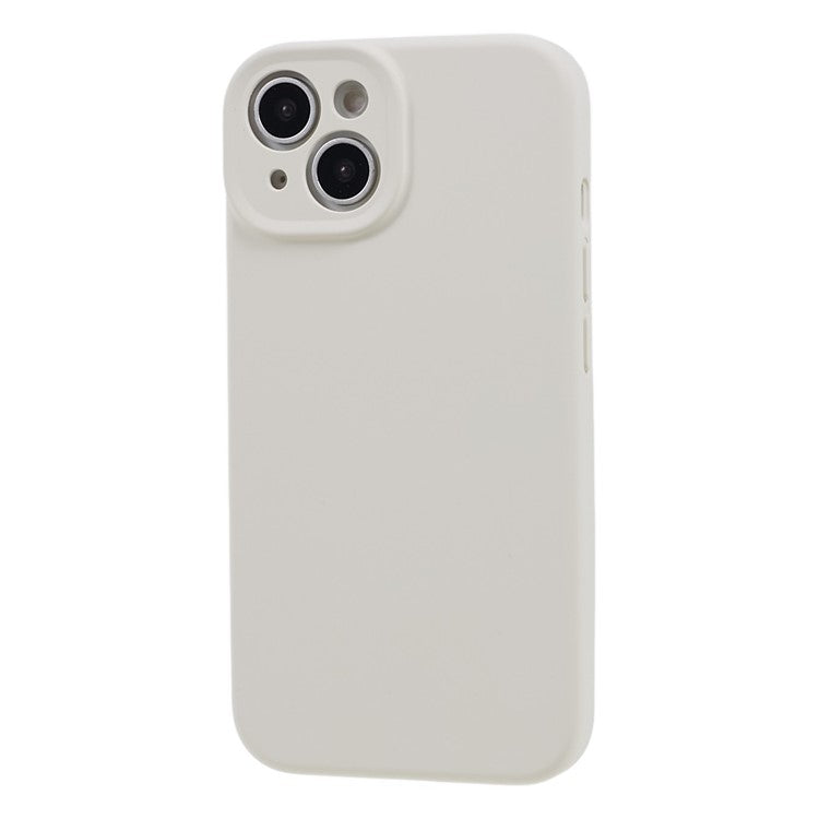 Liquid Silicone+PC Phone Case for iPhone 14 Plus , Anti-scratch Precise Cutout Phone Cover - White