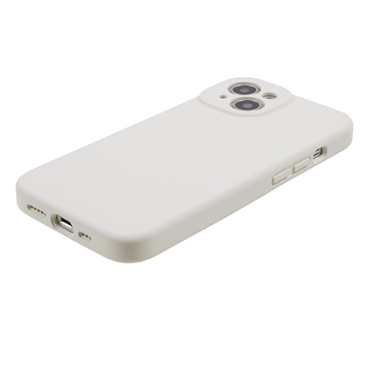 Liquid Silicone+PC Phone Case for iPhone 14 Plus , Anti-scratch Precise Cutout Phone Cover - White