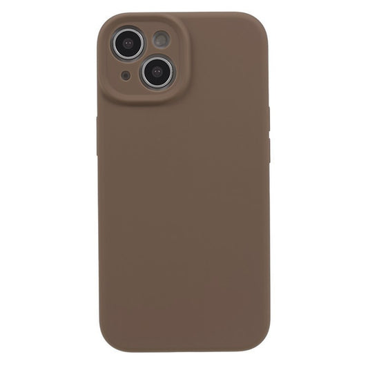 Liquid Silicone+PC Phone Case for iPhone 14 Plus , Anti-scratch Precise Cutout Phone Cover - Khaki
