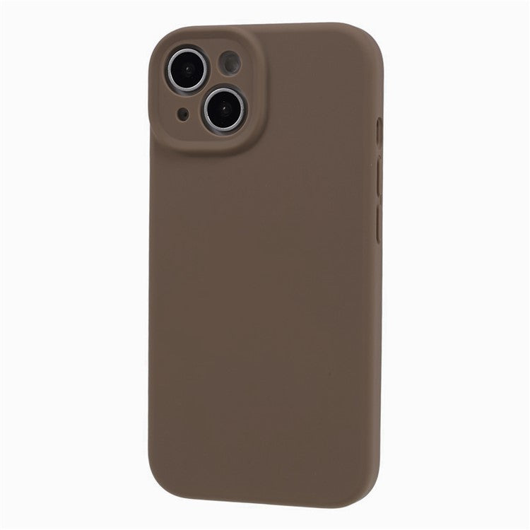 Liquid Silicone+PC Phone Case for iPhone 14 Plus , Anti-scratch Precise Cutout Phone Cover - Khaki