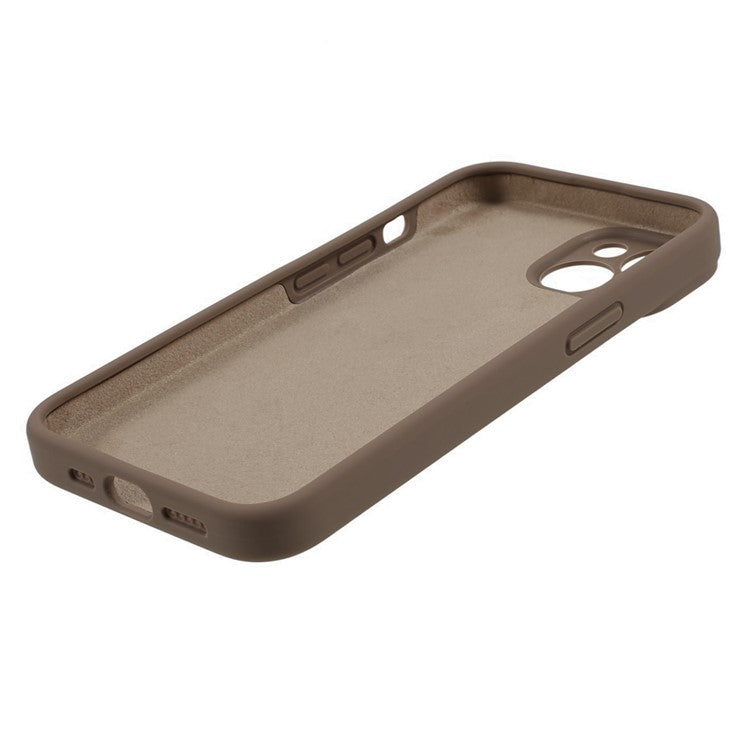 Liquid Silicone+PC Phone Case for iPhone 14 Plus , Anti-scratch Precise Cutout Phone Cover - Khaki