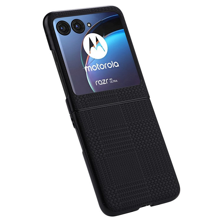 VILI TH Series For Motorola Razr 40 Ultra 5G Anti-drop Phone Case PU Leather Coated PC+TPU Phone Cover - Black
