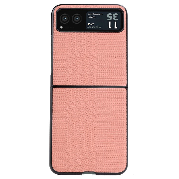 VILI TH Series For Motorola Razr 40 5G Phone Case PU Leather Coated PC+TPU Scratch-proof Cover - Pink