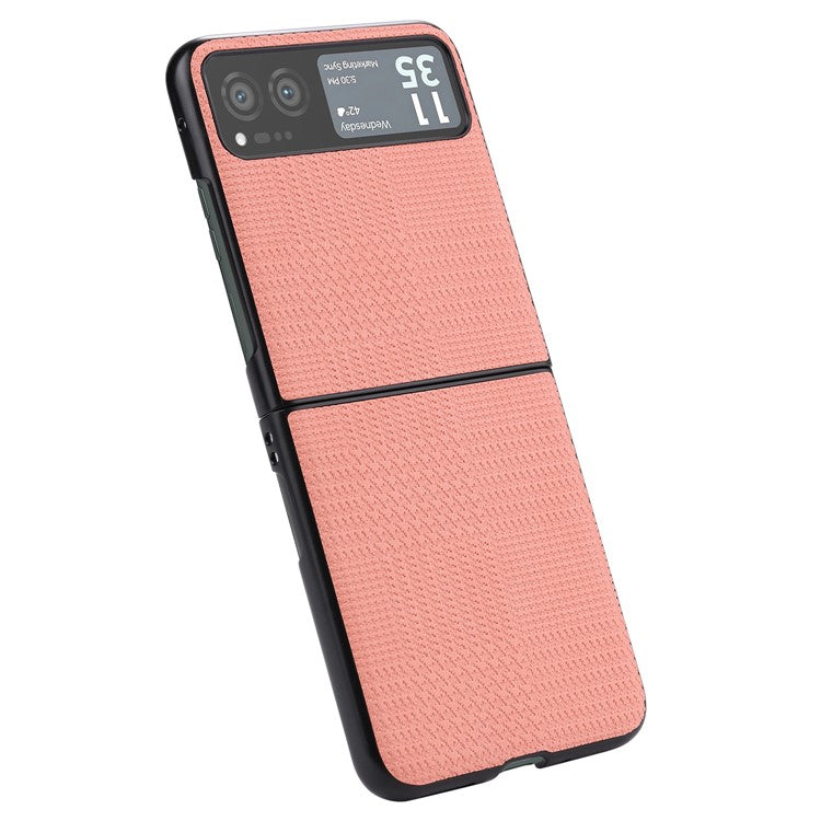 VILI TH Series For Motorola Razr 40 5G Phone Case PU Leather Coated PC+TPU Scratch-proof Cover - Pink