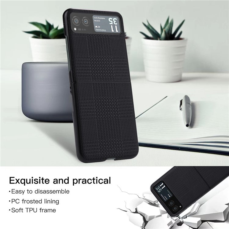 VILI TH Series For Motorola Razr 40 5G Phone Case PU Leather Coated PC+TPU Scratch-proof Cover - Black