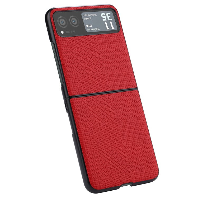 VILI TH Series For Motorola Razr 40 5G Phone Case PU Leather Coated PC+TPU Scratch-proof Cover - Red