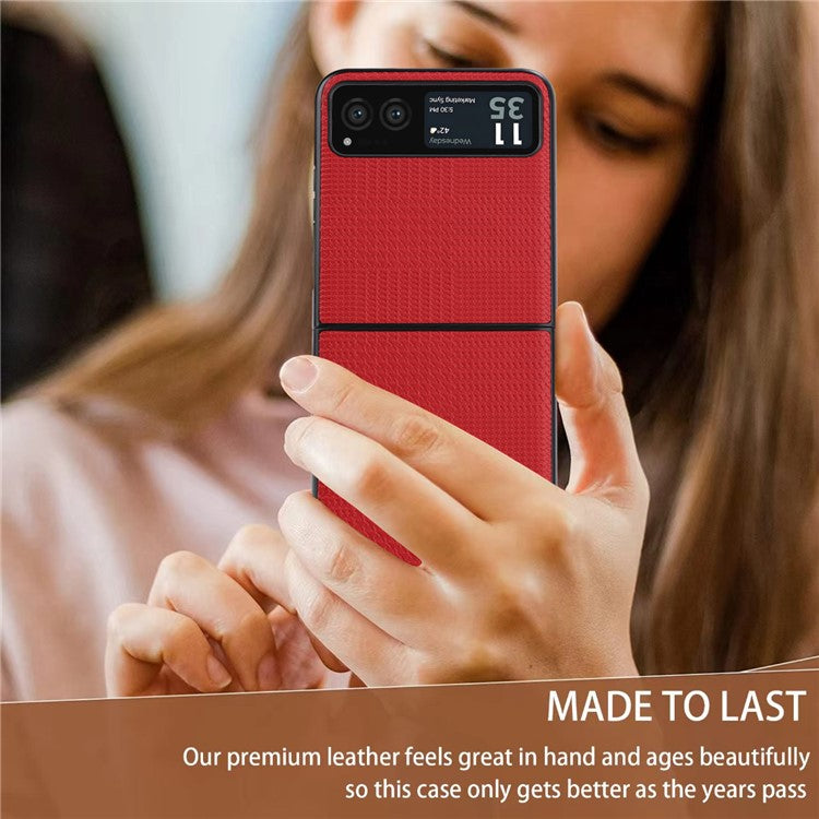 VILI TH Series For Motorola Razr 40 5G Phone Case PU Leather Coated PC+TPU Scratch-proof Cover - Red