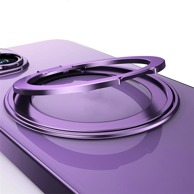 Kickstand Magnetic Case for iPhone 14 , Acrylic+TPU Electroplating Phone Cover Compatible with MagSafe - Transparent Blue