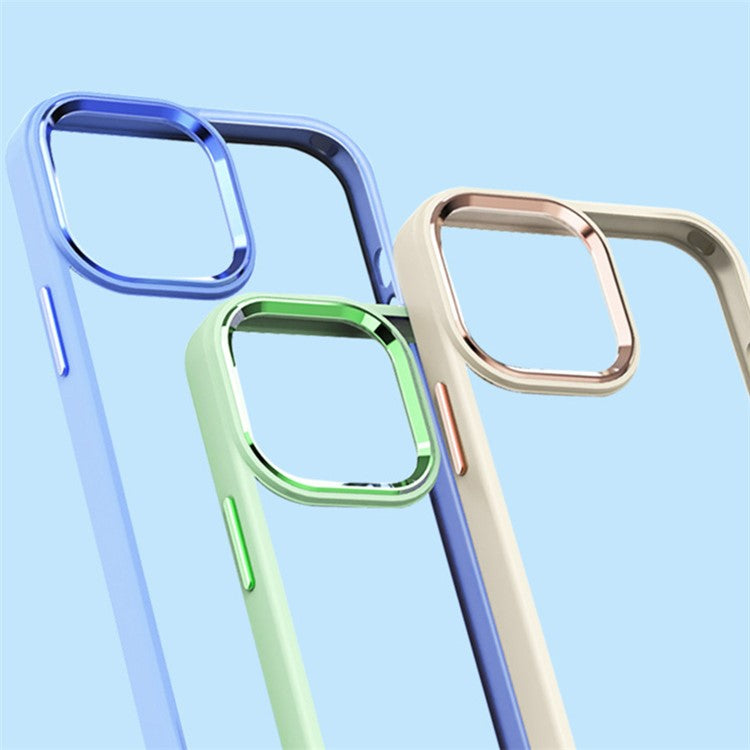 Slim Phone Case for iPhone 14 Pro Max Anti-Fingerprint TPU+PC Cover with Aluminum Alloy Camera Lens Frame - Matcha Green