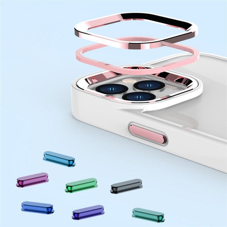 Slim Phone Case for iPhone 14 Pro Max Anti-Fingerprint TPU+PC Cover with Aluminum Alloy Camera Lens Frame - Matcha Green