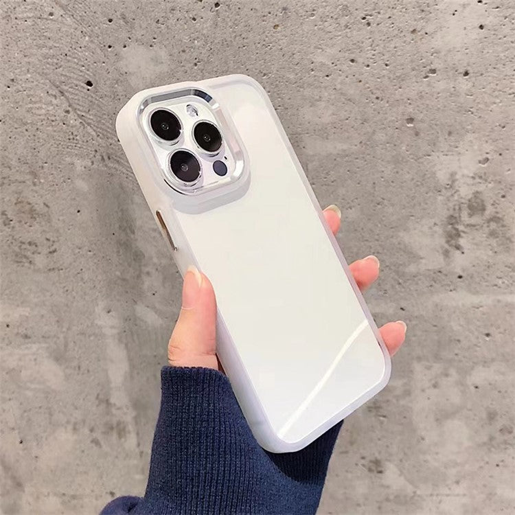 Slim Phone Case for iPhone 14 Pro Max Anti-Fingerprint TPU+PC Cover with Aluminum Alloy Camera Lens Frame - Matcha Green