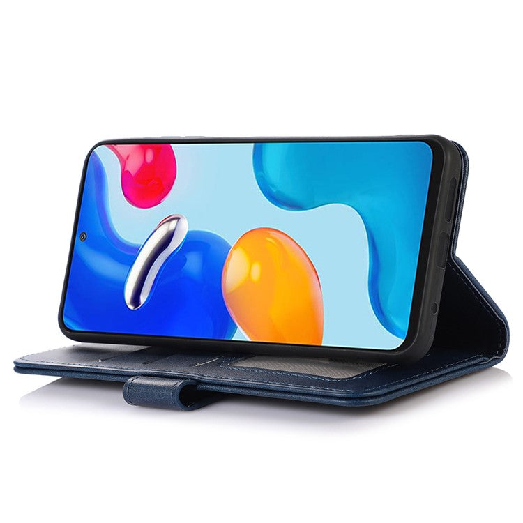 For Huawei nova Y91 4G / Enjoy 60X Cowhide Texture Phone Case Wallet Stand Leather Phone Cover - Blue