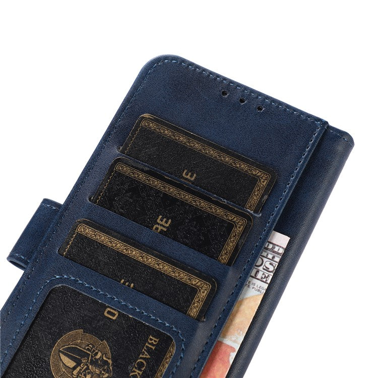 For Huawei nova Y91 4G / Enjoy 60X Cowhide Texture Phone Case Wallet Stand Leather Phone Cover - Blue
